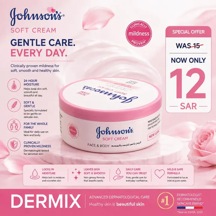 كريم سوفت للوجه والجسم — Johnson's